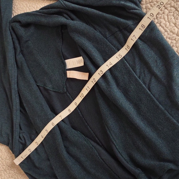 Athleta XS Green Modal Blend Open Front Waterfall Sweater - Picture 9 of 11